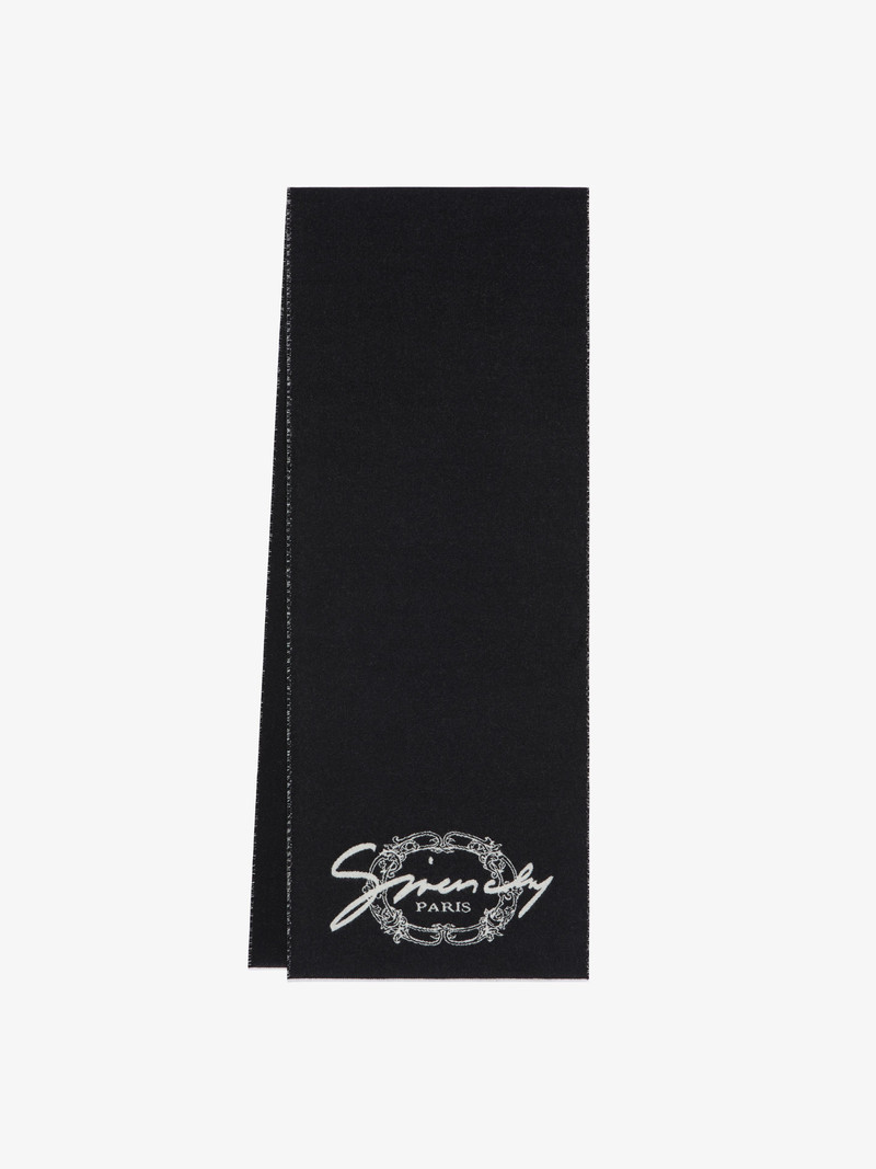 SCARF IN WOOL AND SILK WITH GIVENCHY MEDALLION - 1