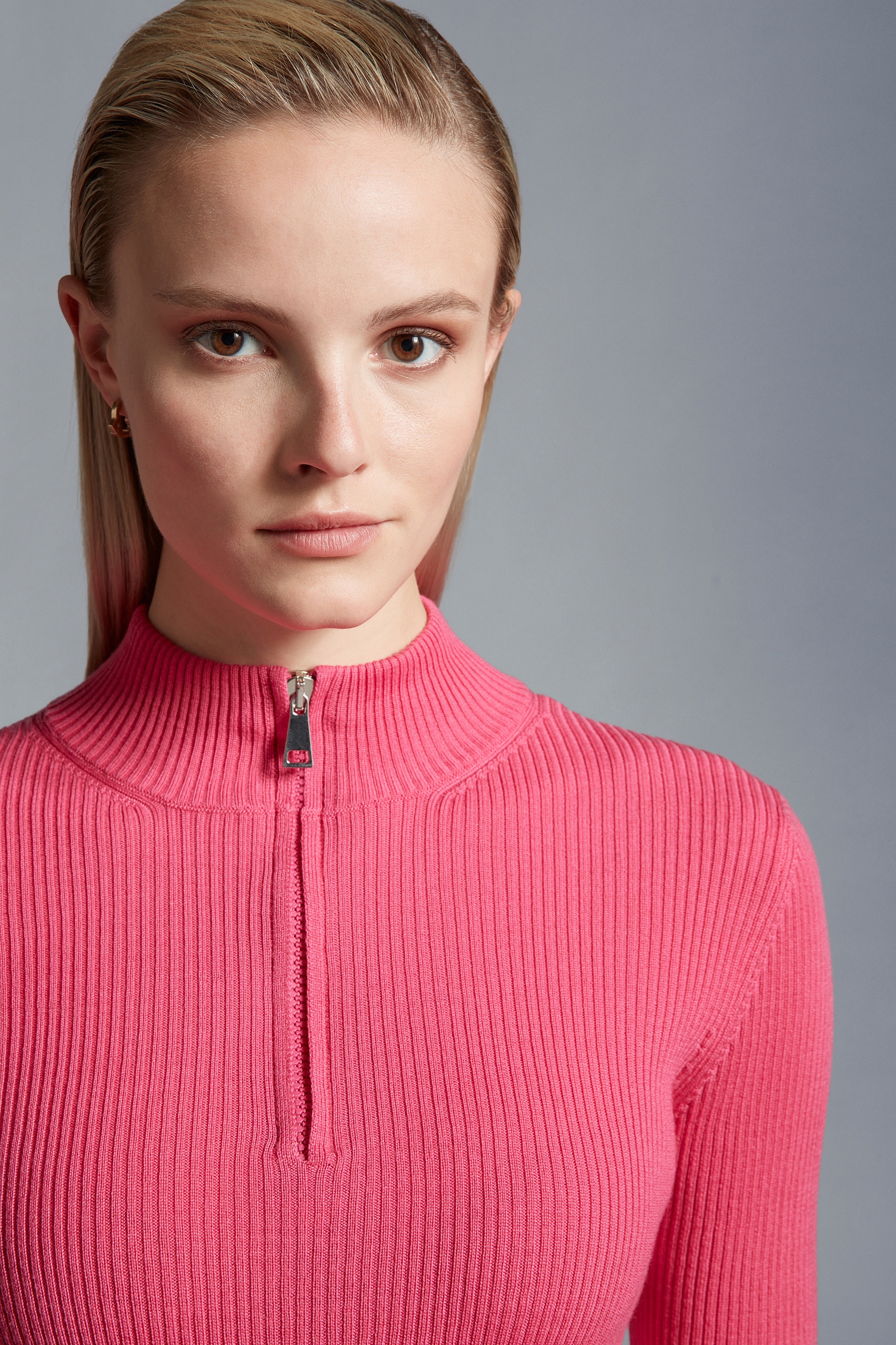 Wool Zip-Up Turtleneck Sweater - 4