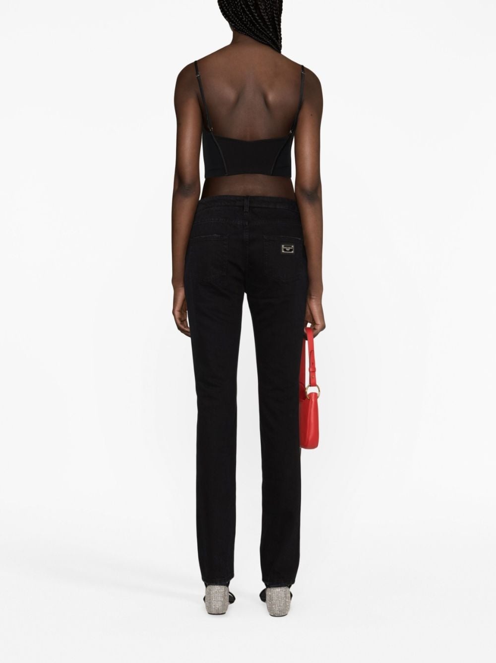 distressed slim-leg jeans - 4