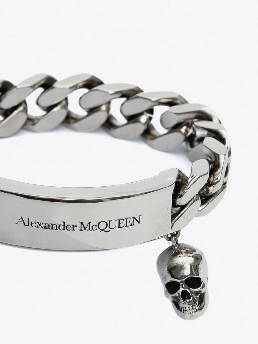 Men's Identity Chain Bracelet in Antique Silver - 3