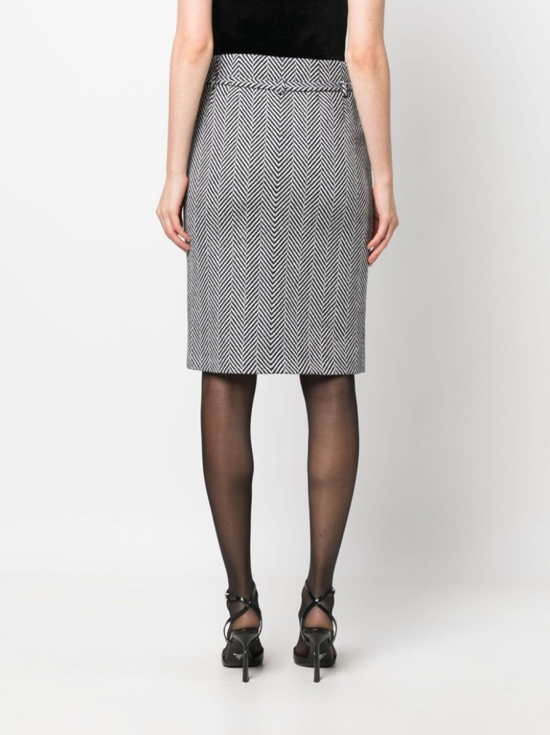 chevron-pattern midi pencil skirt 4