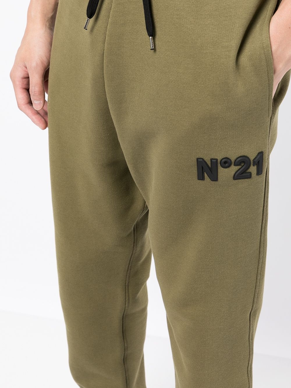 embossed logo tapered track trousers - 5