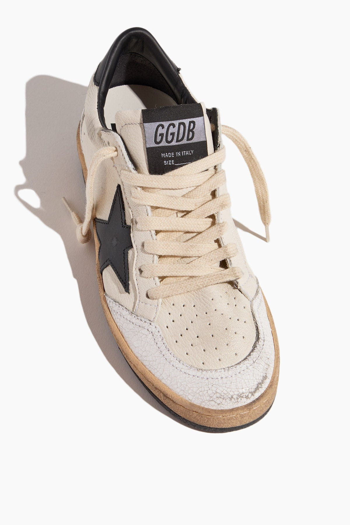 Ball Star Sneaker in White/Black - 4