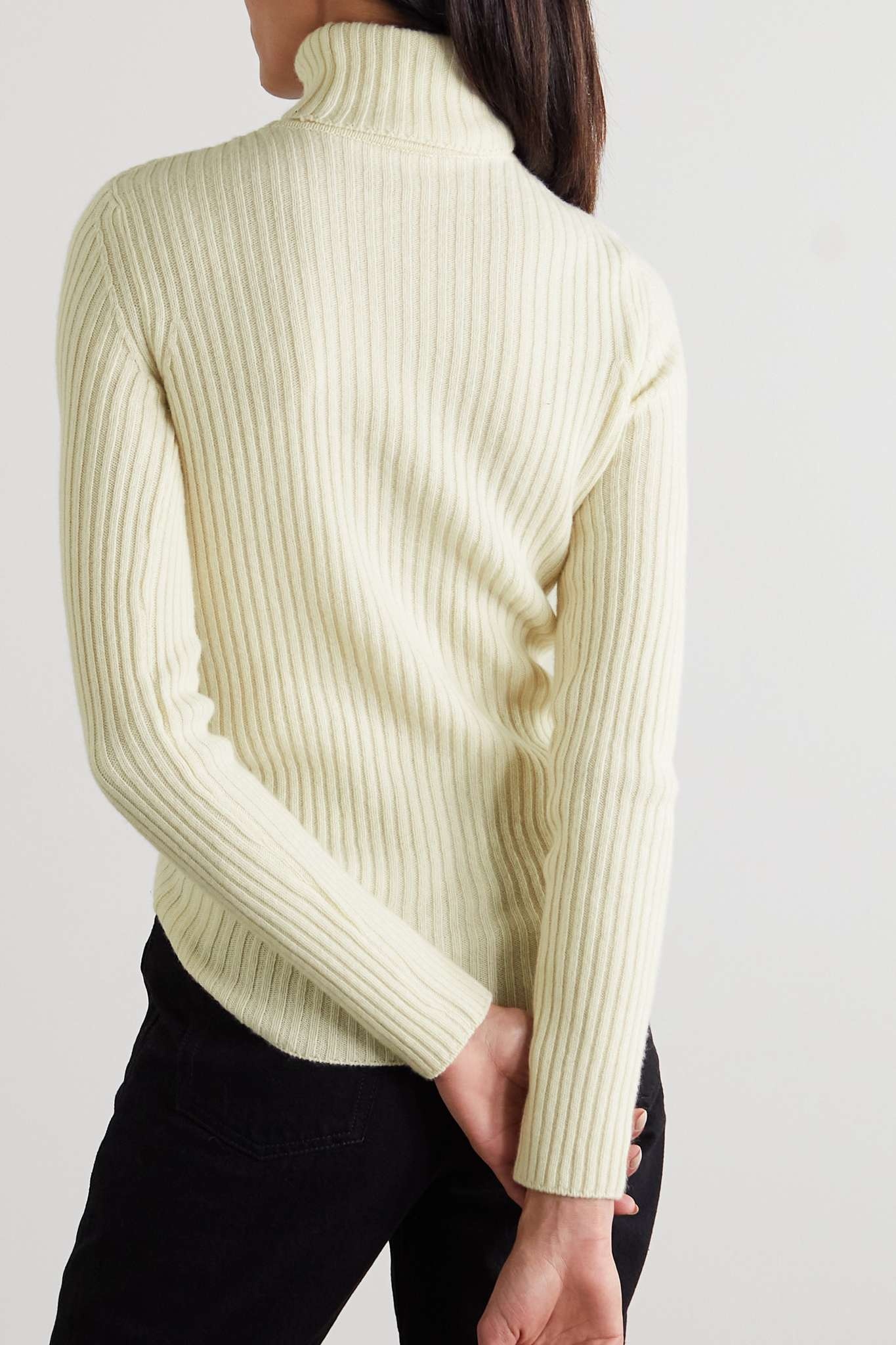 Ribbed wool and cashmere-blend turtleneck sweater - 3