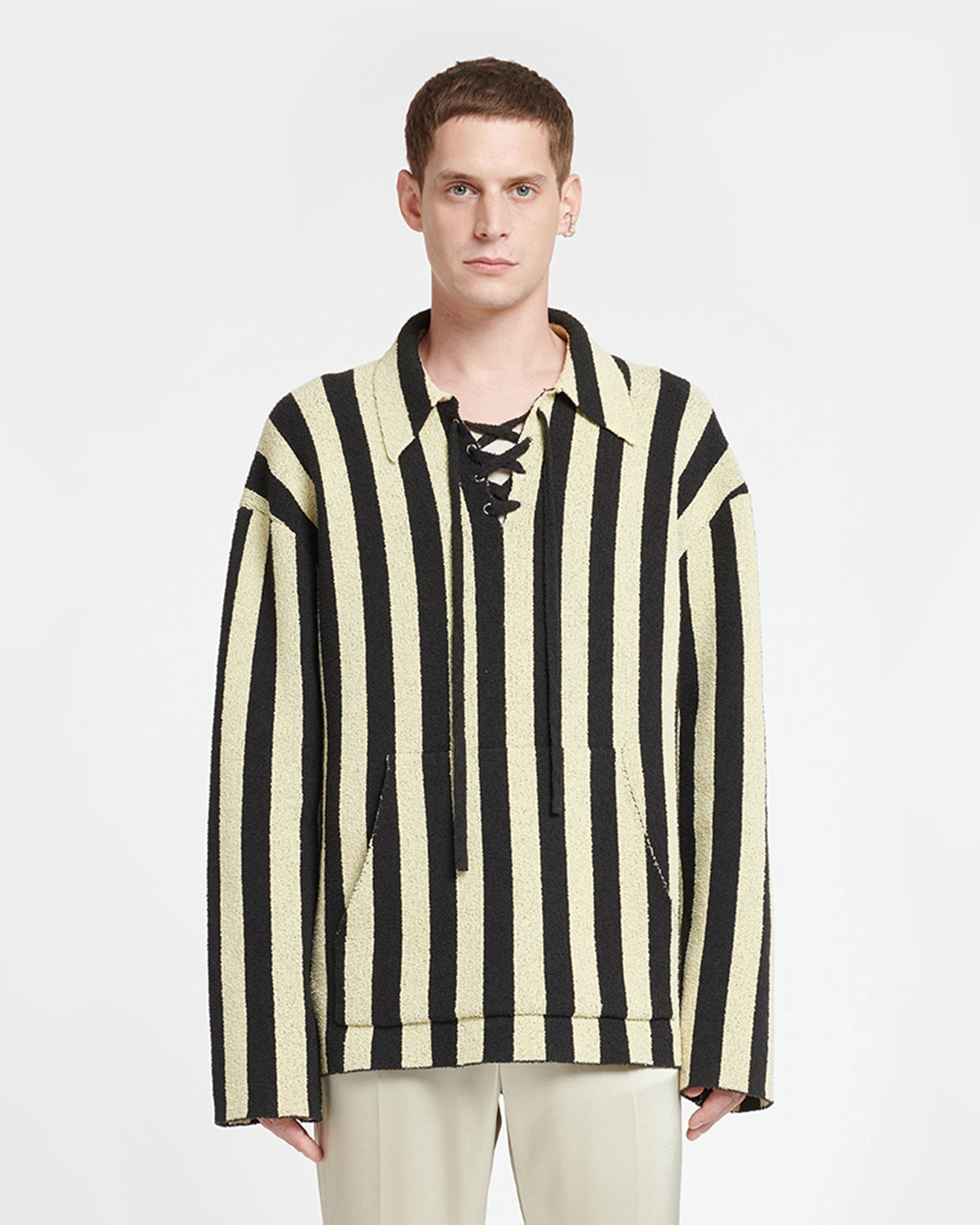 Striped Terry-Knit Sweater - 3