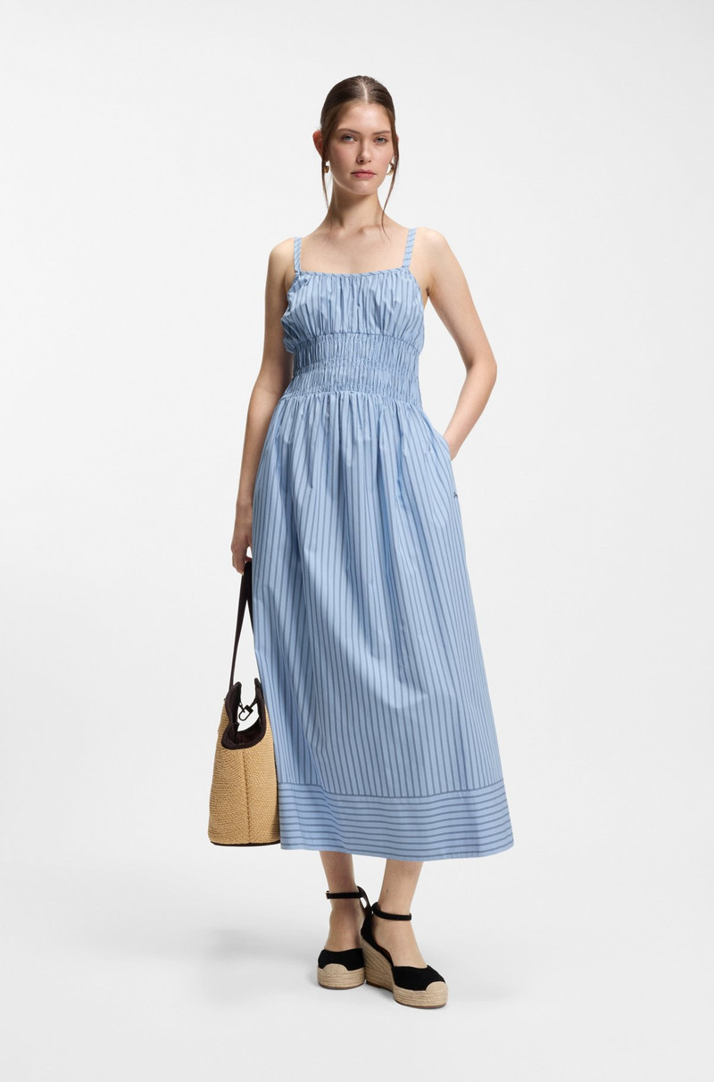 BOSS COTTON-POPLIN DRESS WITH VERTICAL STRIPE outlook