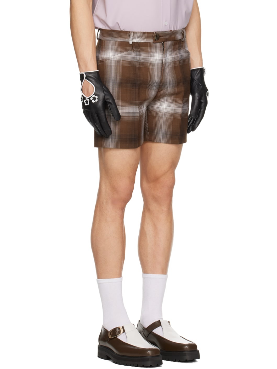 Brown Check Shorts - 2