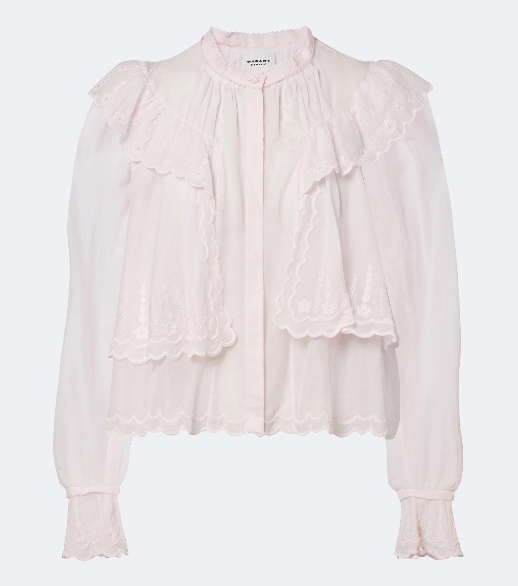 Kelmon embroidered ruffled cotton blouse - 1