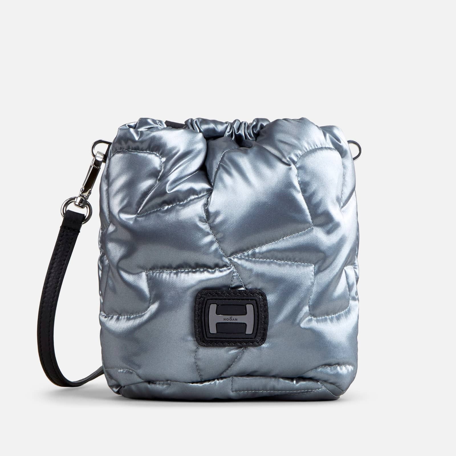 Quilted Bucket Bag Grey Black - 1