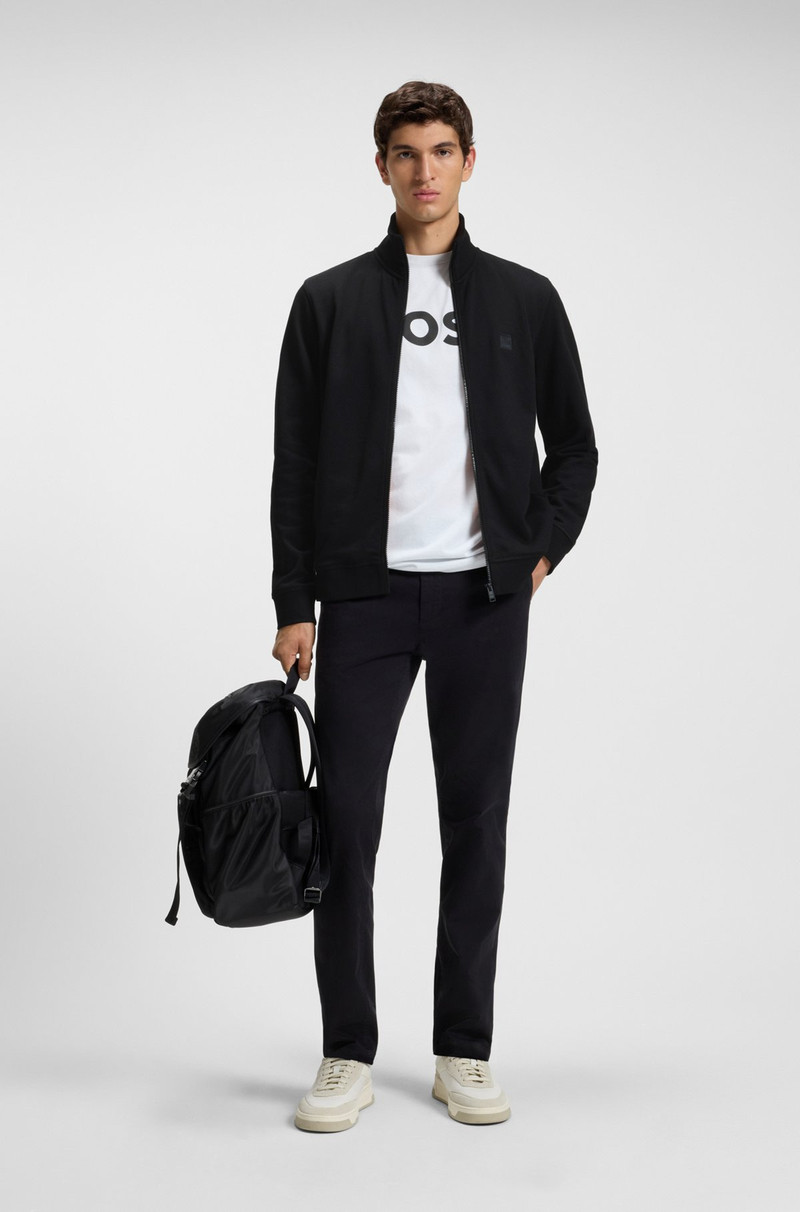 BOSS ZIP-UP JACKET IN COTTON TERRY WITH LOGO BADGE outlook