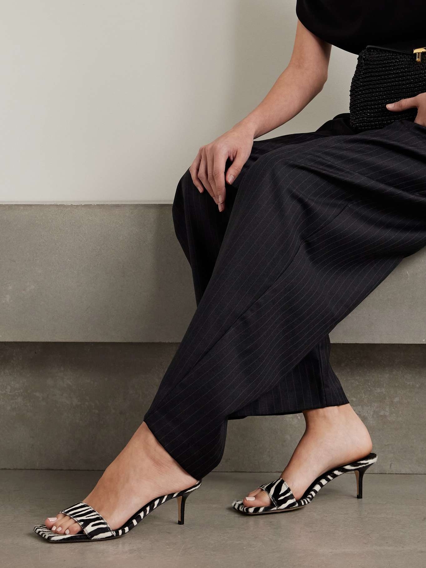 Ilvy zebra-print pony hair mules Zebra print - 2