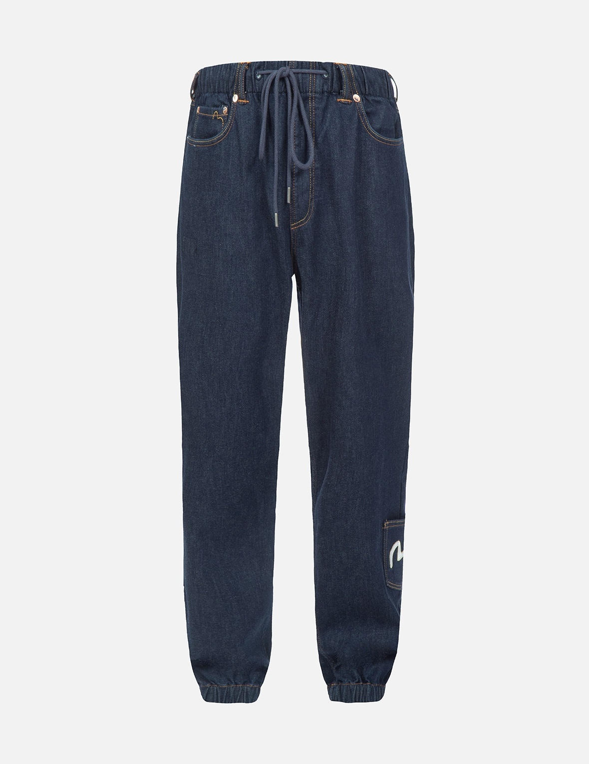 EAGLE PRINTED POCKET DENIM JOGGERS - 1