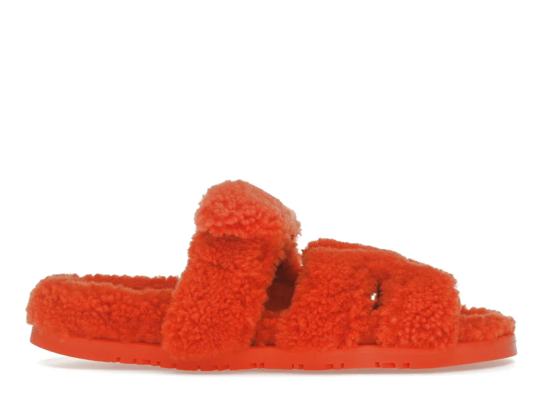 Hermes Chypre Sandal Orange Shearling (Women's) - 1