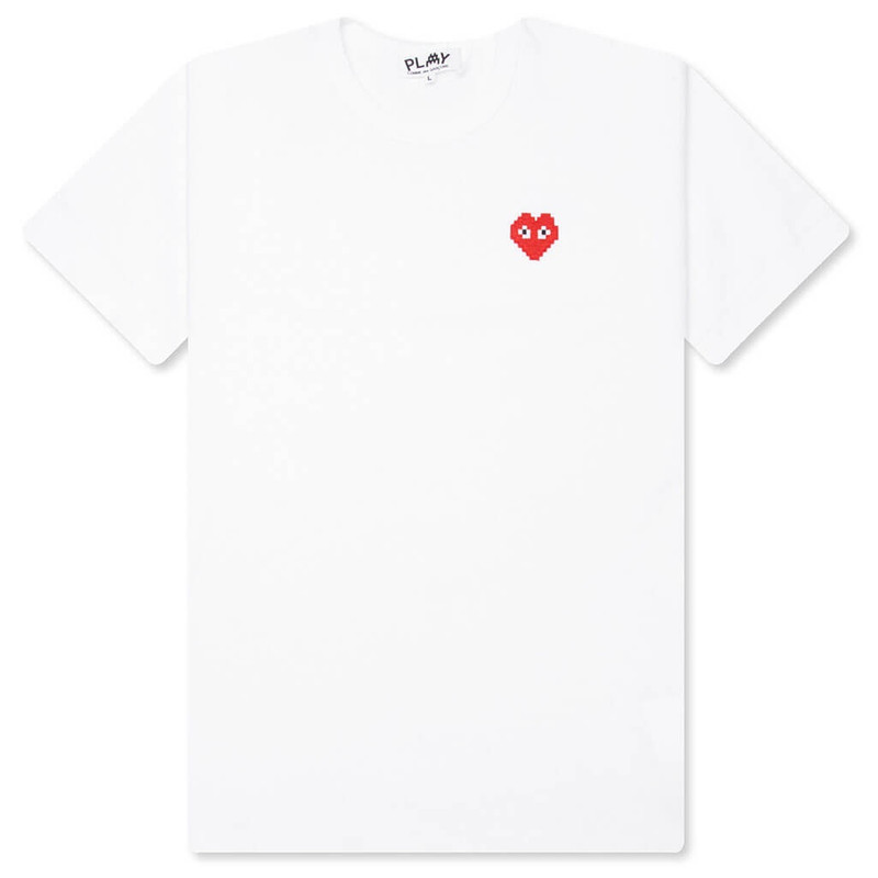 COMME DES GARCONS PLAY X THE ARTIST INVADER WOMEN'S T-SHIRT - WHITE - 1