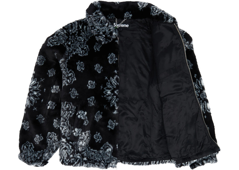 Supreme Supreme Bandana Faux Fur Bomber Jacket Black outlook