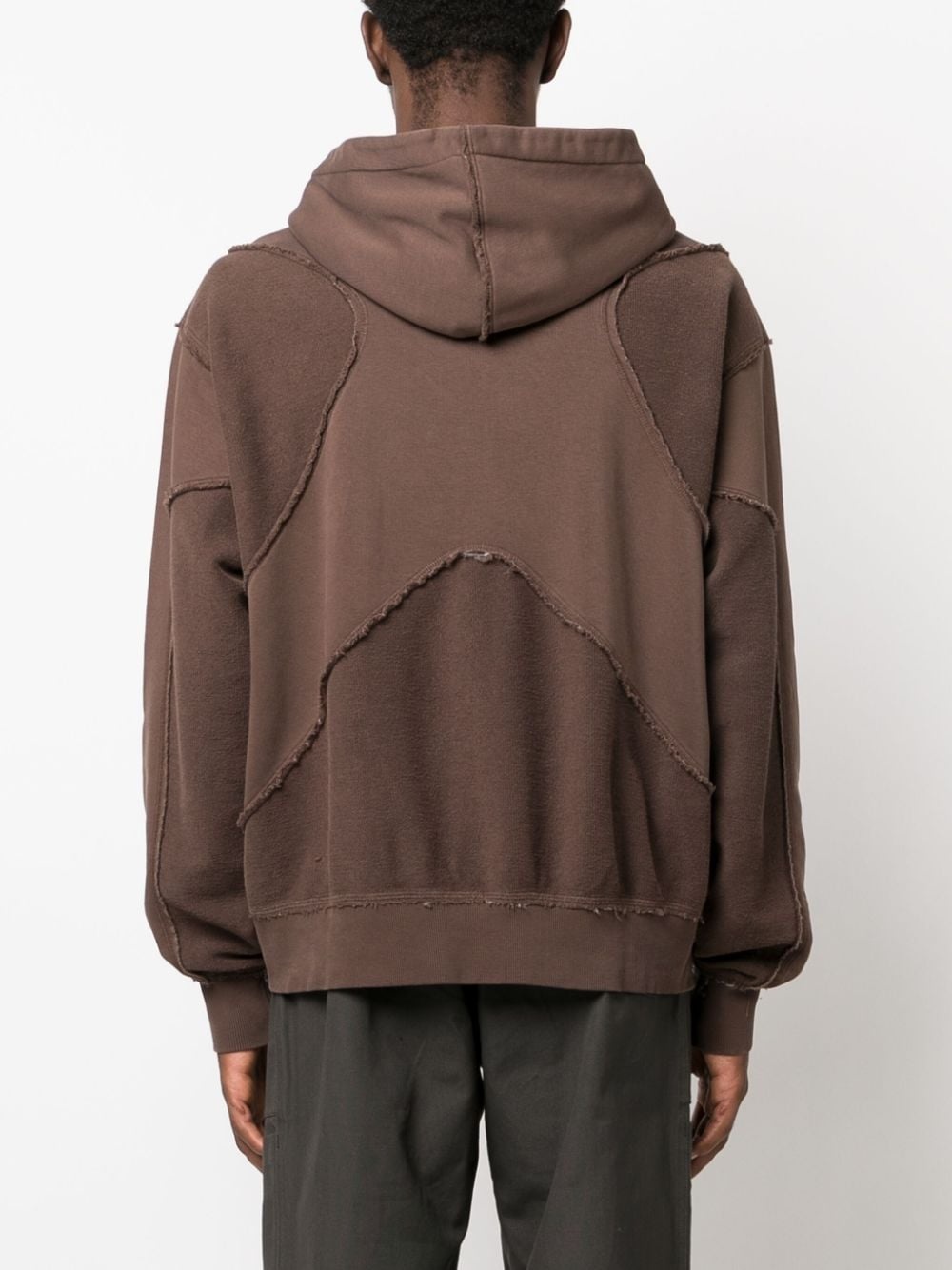 ripped-detail cotton blend hoodie - 4