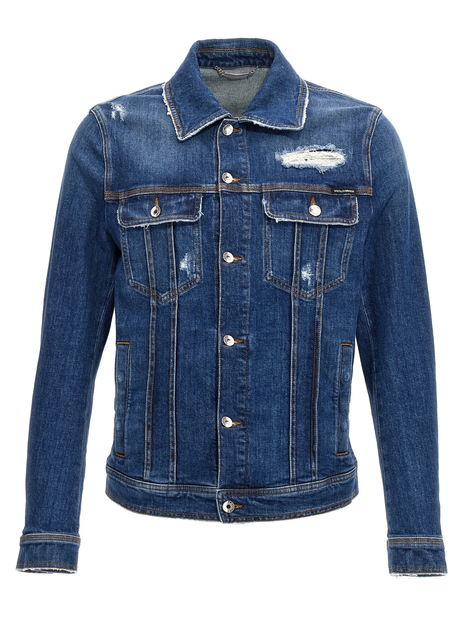 Dolce & Gabbana Men Denim Jacket With Used Effect - 1