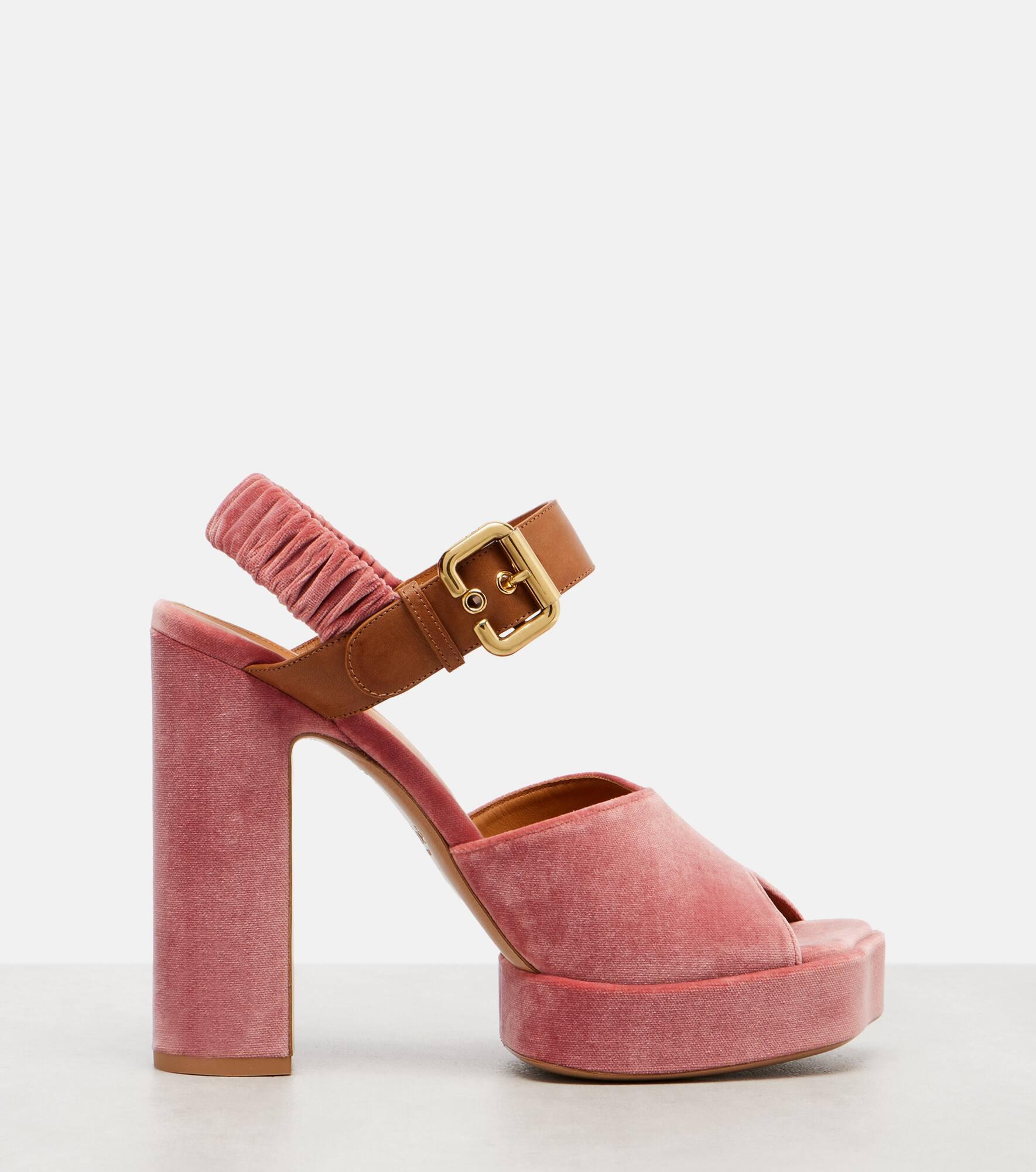 Aria 95 velvet platform sandals - 4