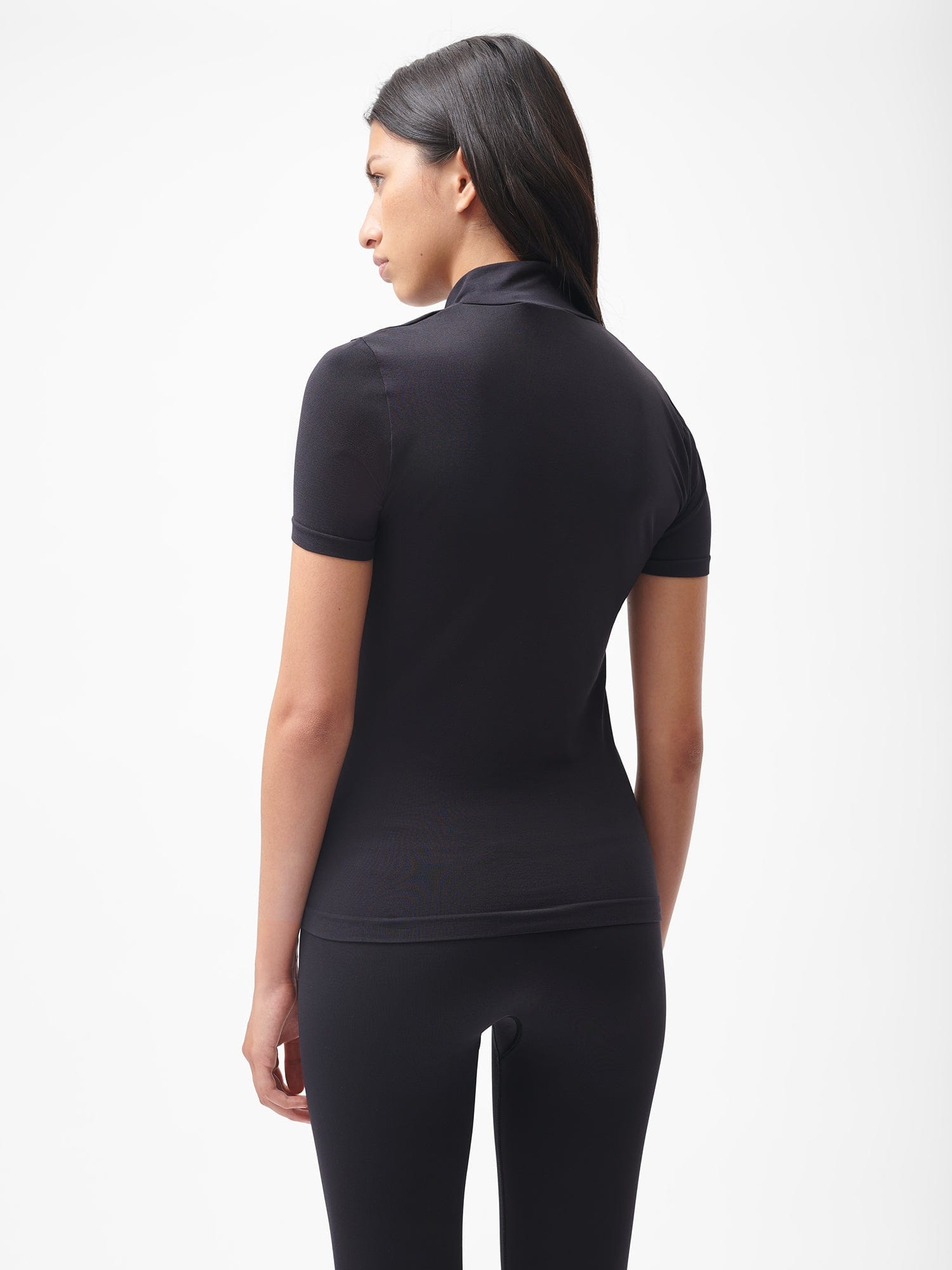 Women's Plant-Stretch Zipped Top - Black - 3