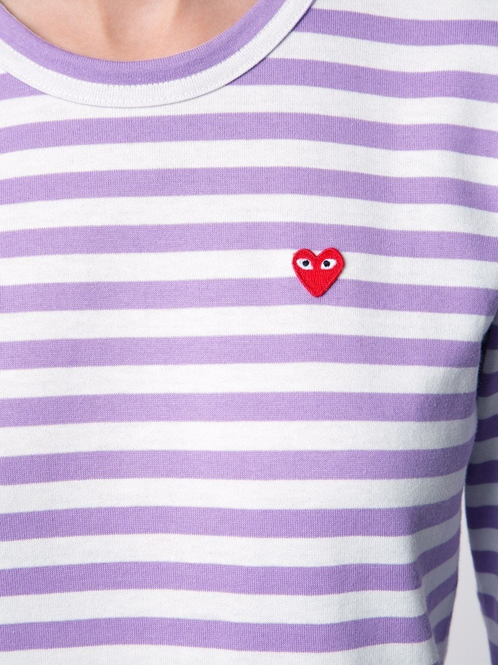 mini heart striped T-shirt - 5