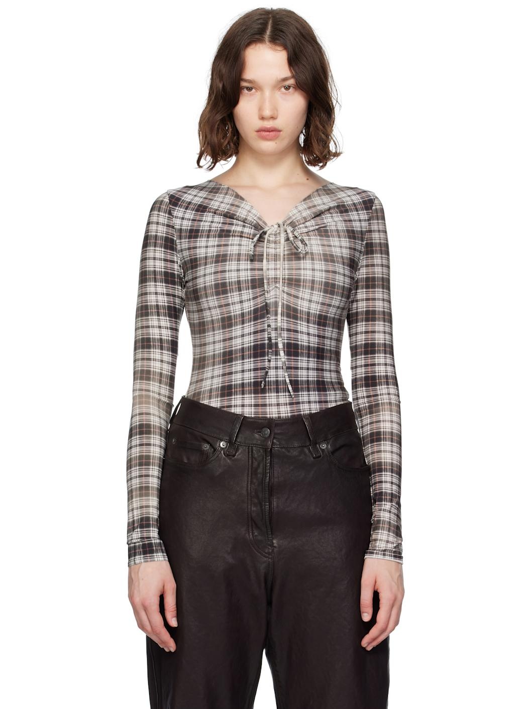 Black & White Faded Check T-shirt - 1