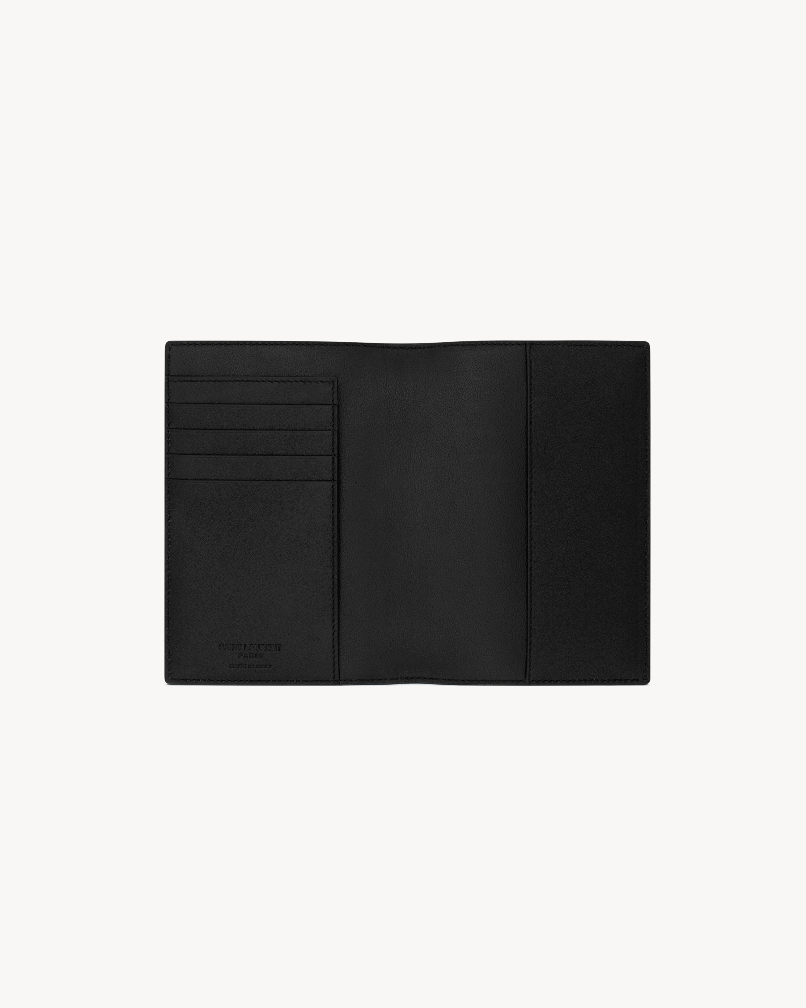 SAINT LAURENT PARIS PASSPORT CASE IN RIPPLE LEATHER - 3