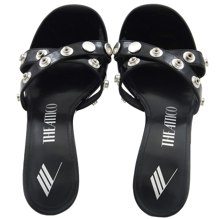 The Attico Black Cosmo Eco-Patent Sandals - 4