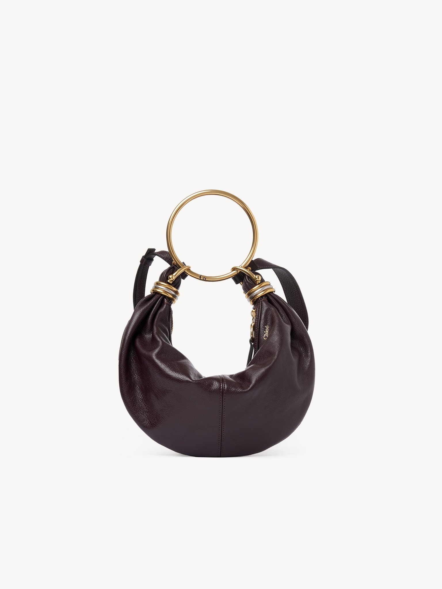 SMALL BRACELET HOBO BAG IN GRAINED LEATHER - 1