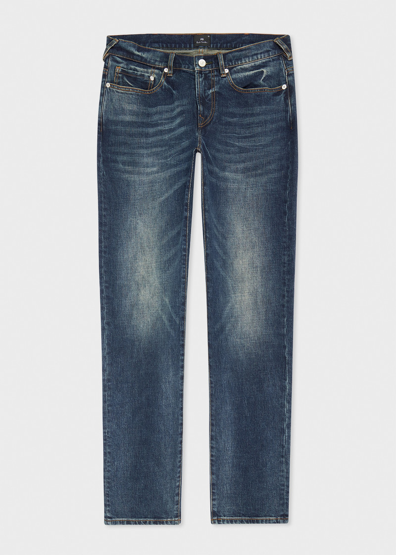 Tapered-Fit Vintage-Wash 'Crosshatch Stretch' Jeans 1