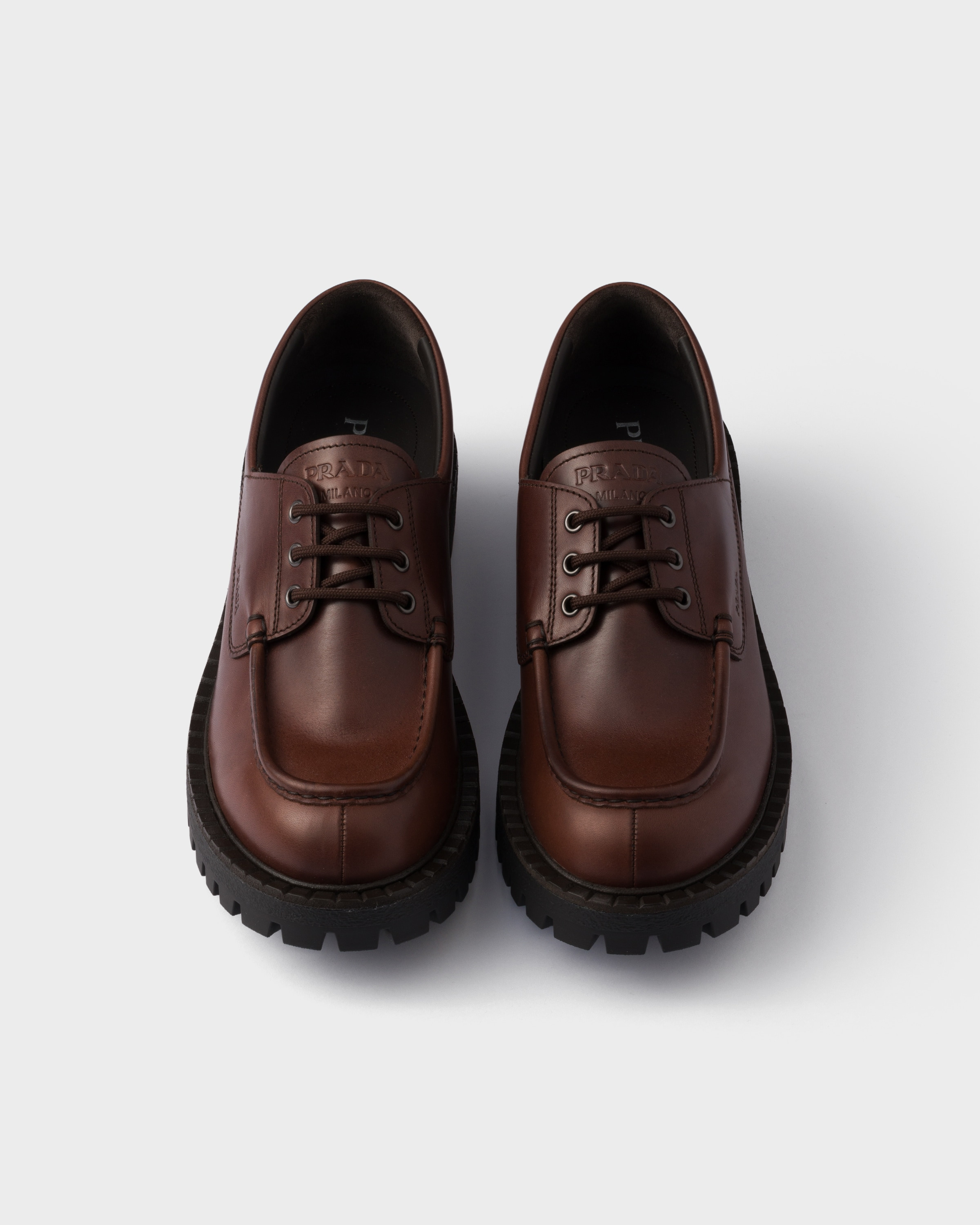 Laced leather loafers - 4
