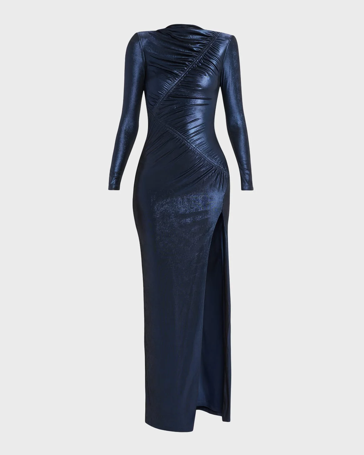 Metallic Gathered Maxi Dress - 1