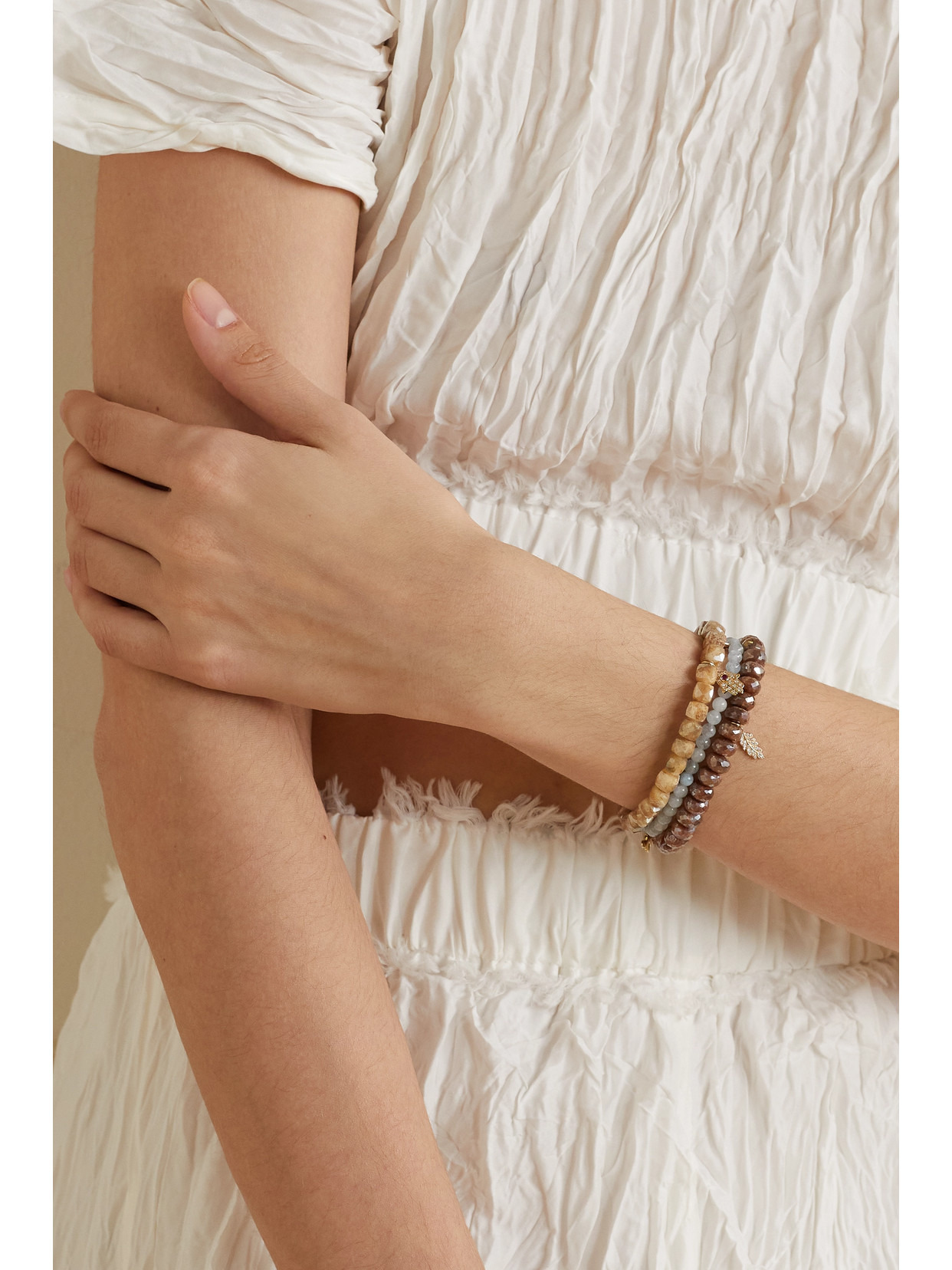 Small Hamsa 14-karat Gold, Quartz And Diamond Bracelet - 5
