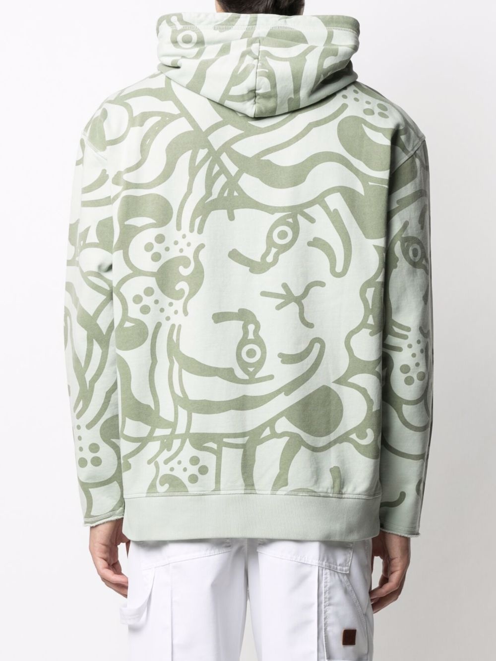 abstract-pattern drawstring hoodie - 4