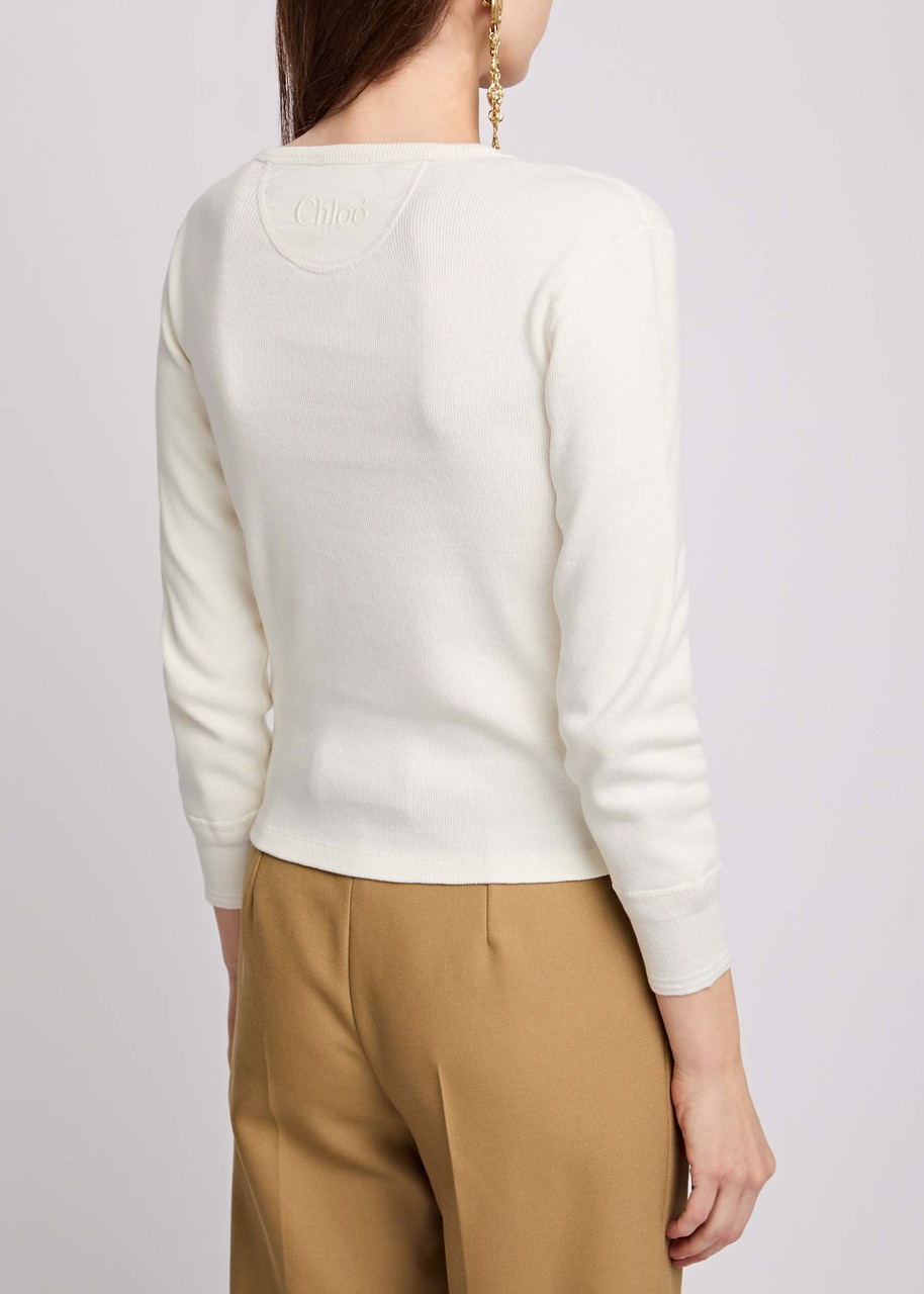 Chloe Ribbed Logo Cotton top - 3