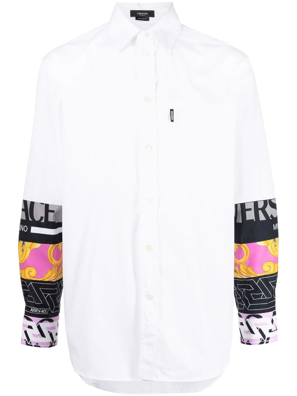 patchwork logo button-down shirt - 2