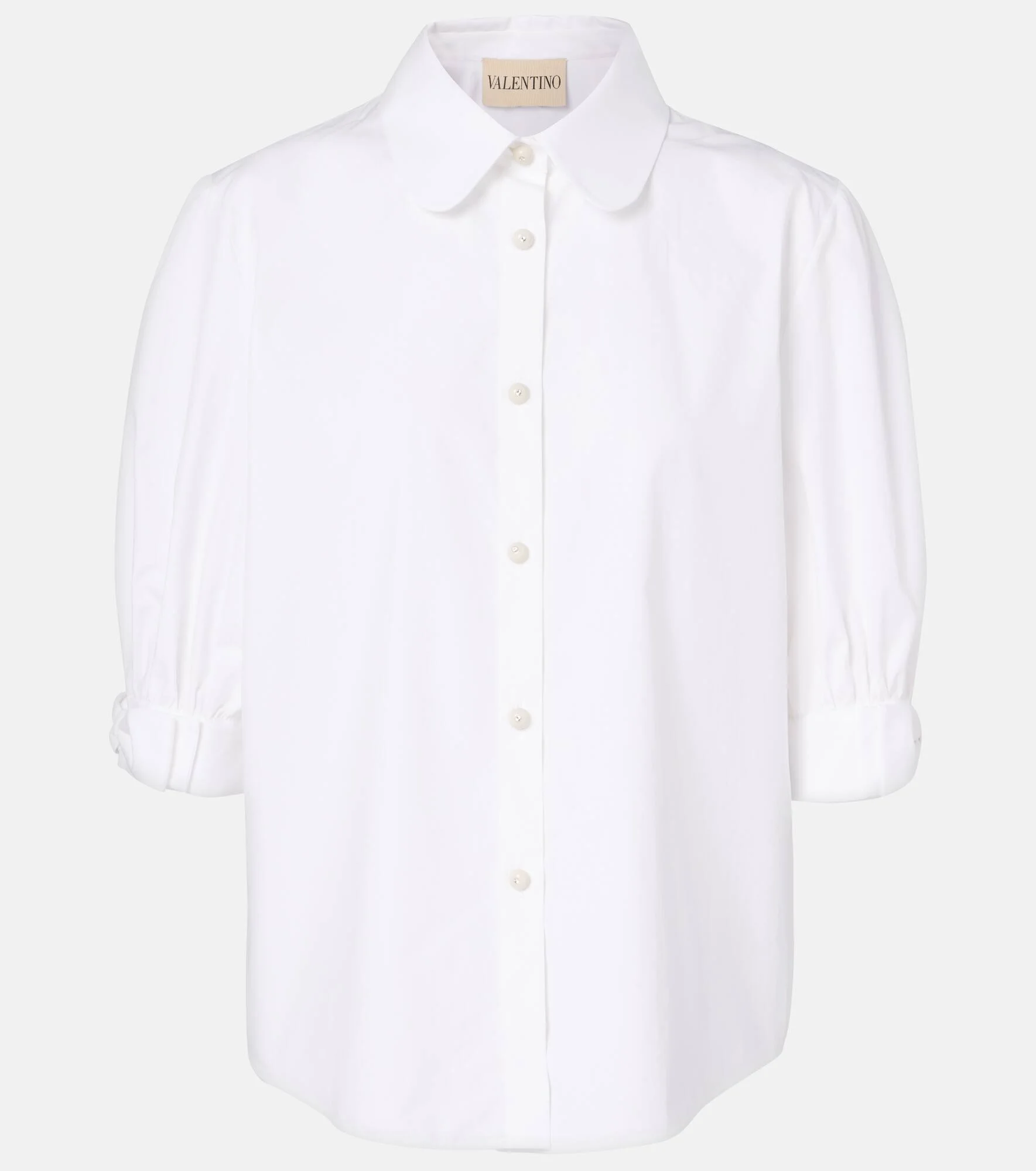 Bow-detail cotton poplin shirt - 1