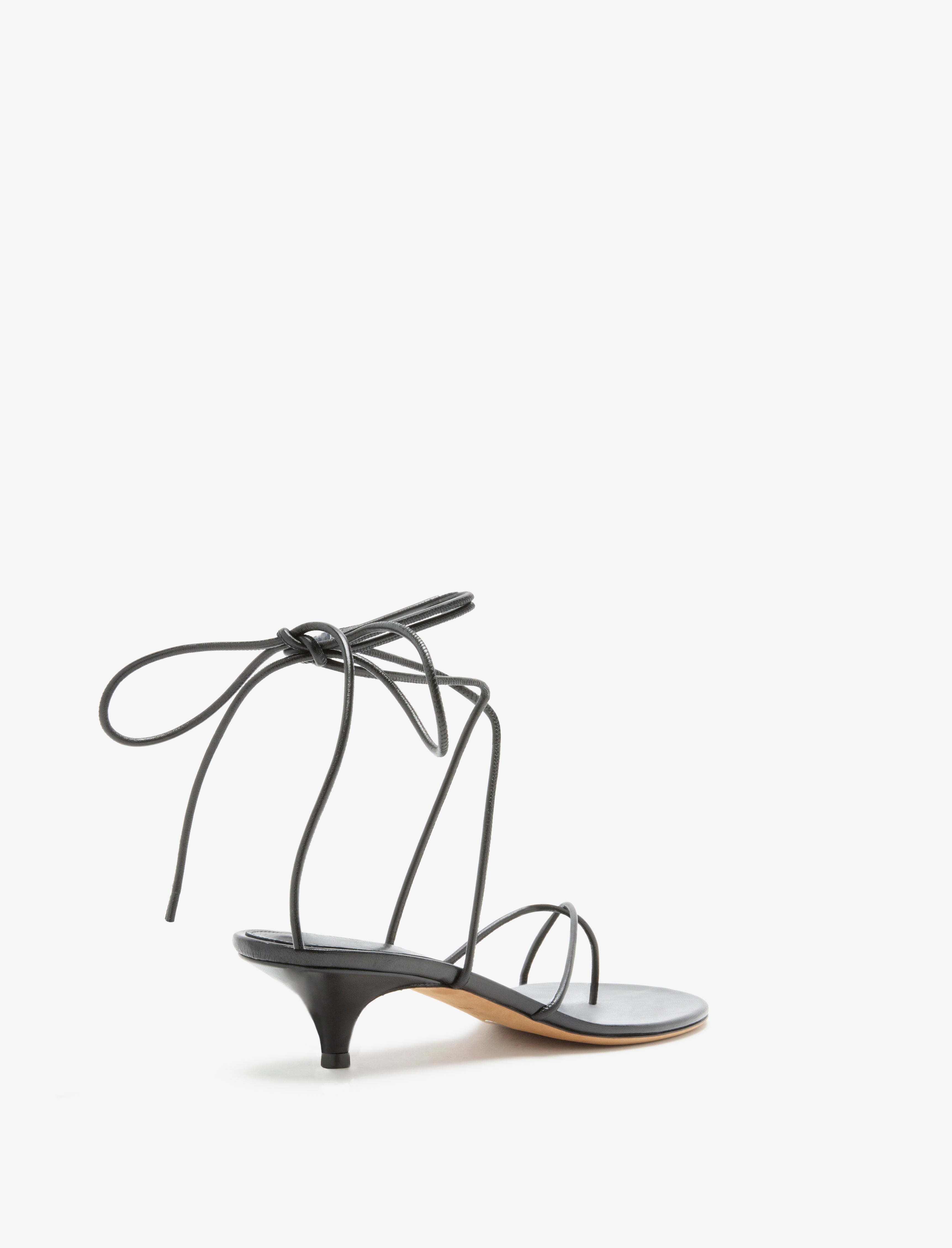 Slash Tie Sandals in Capretto Leather - 3