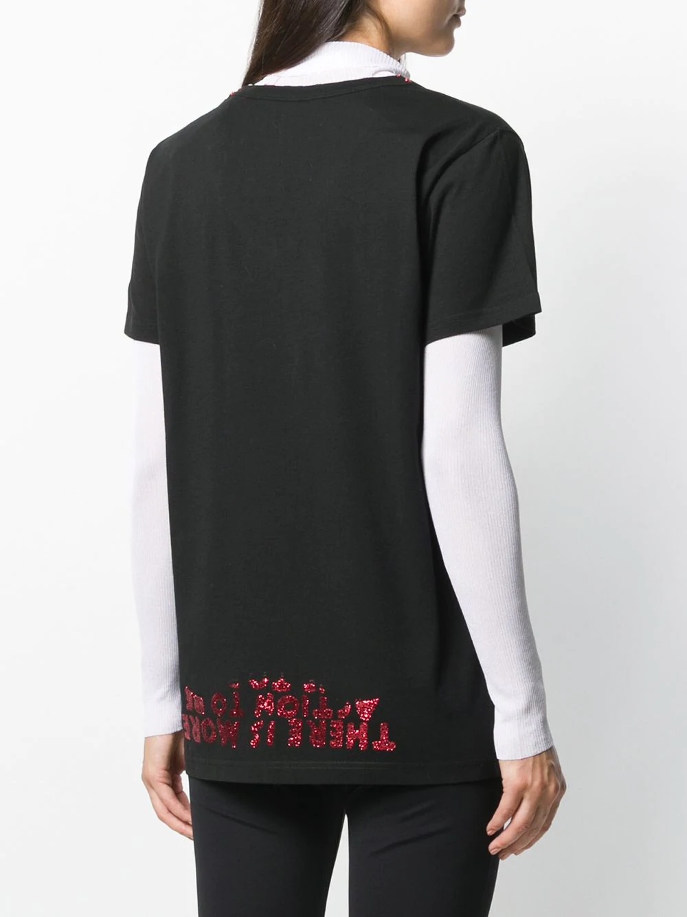 glitter embellishment oversized T-shirt - 4