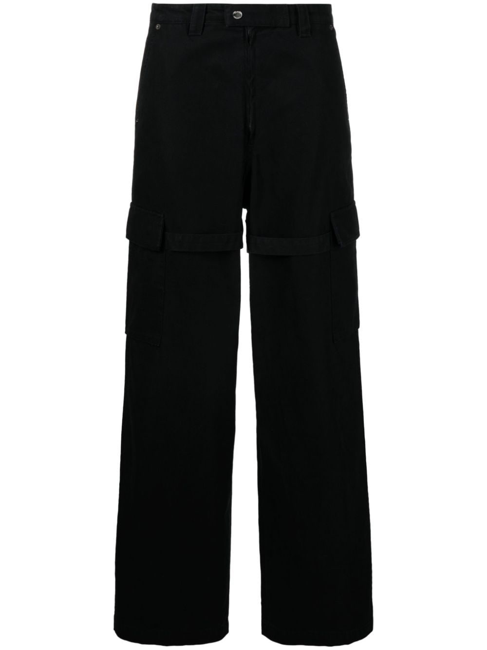 straight-leg cotton cargo trousers - 1
