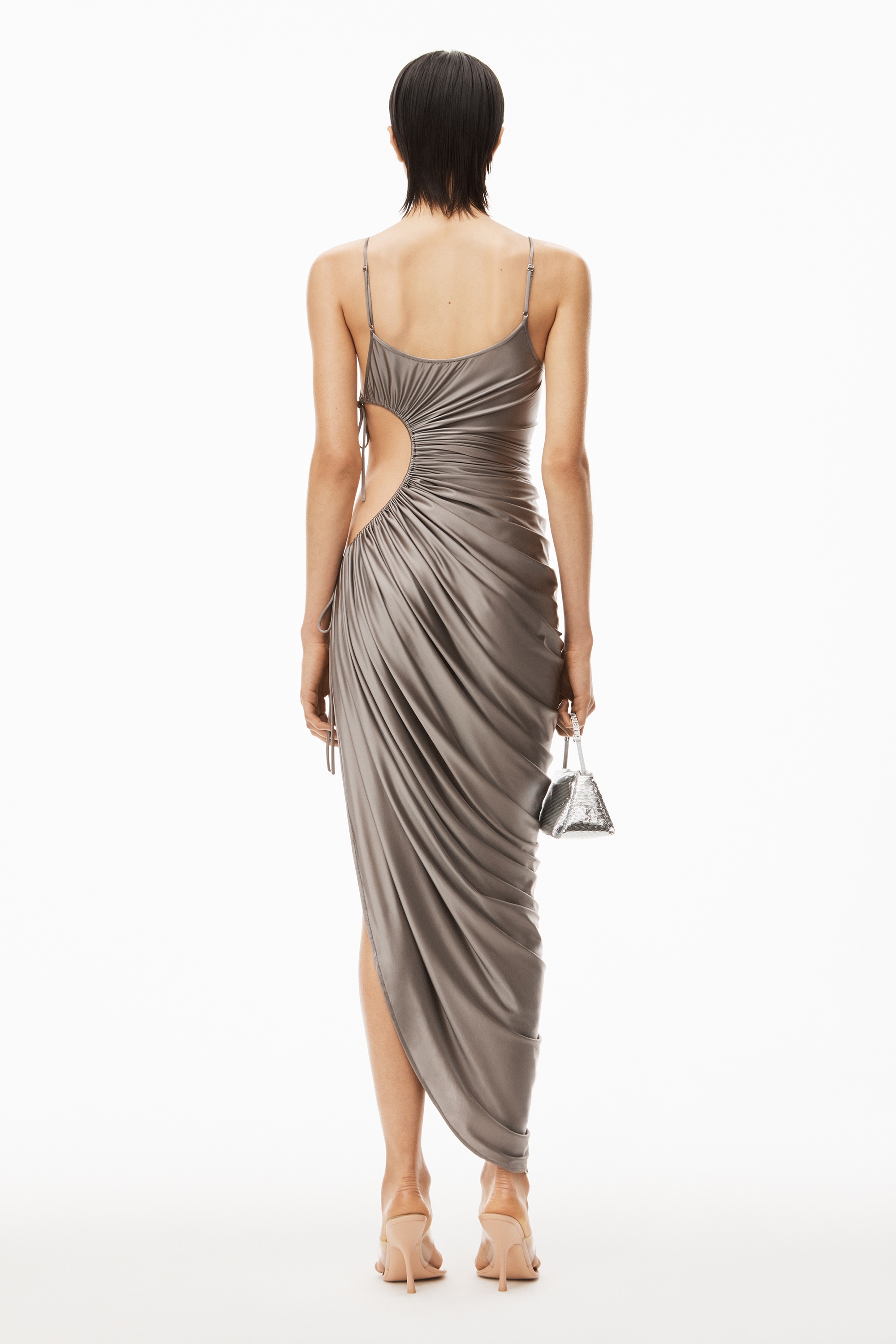 CUTOUT CAMI DRESS IN SLINKY SHINE JERSEY - 5