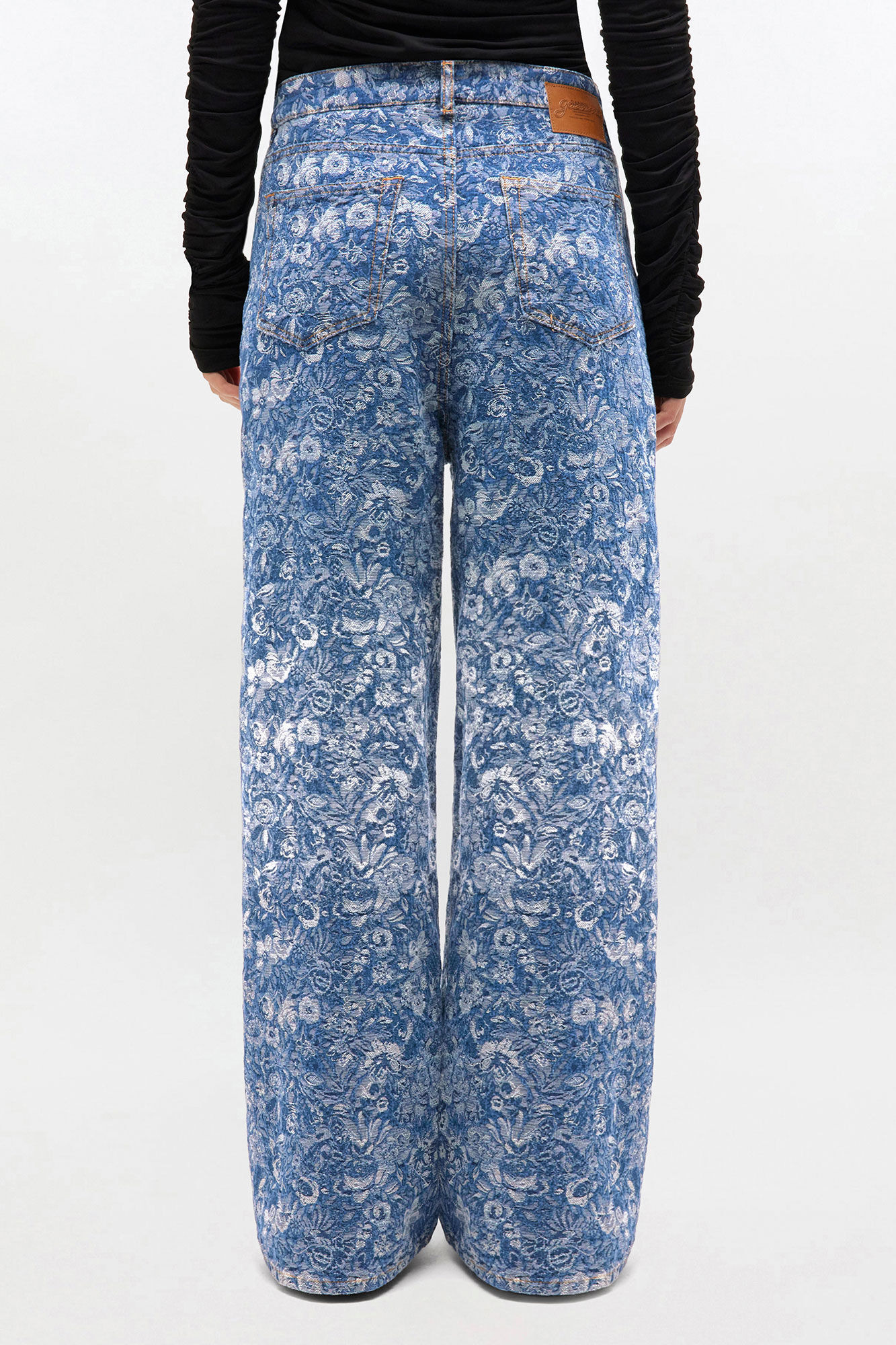BLUE TAPESTRY BAGGY JEANS - 4