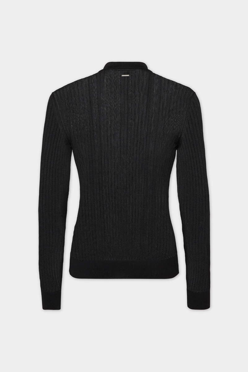SEQUIN STRIPE KNIT POLO - 2