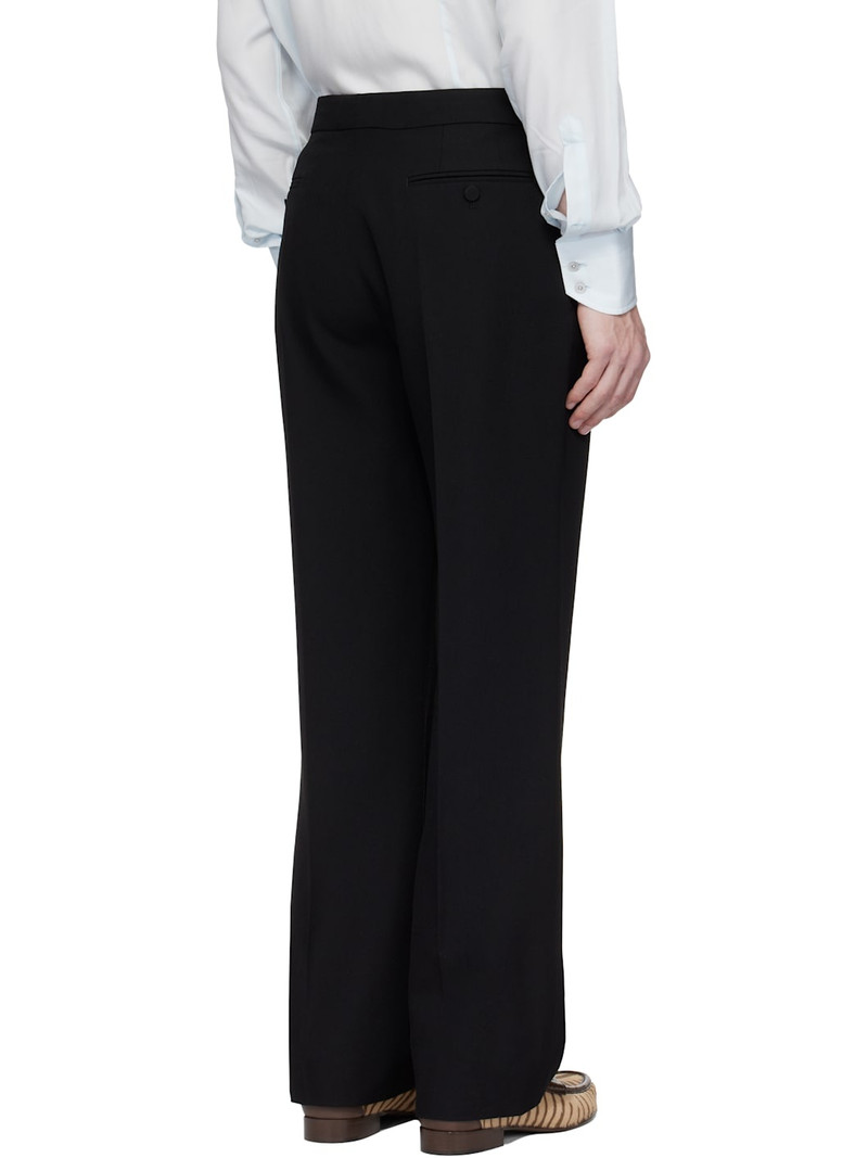 Black Grain de Poudre Wool Trousers 3