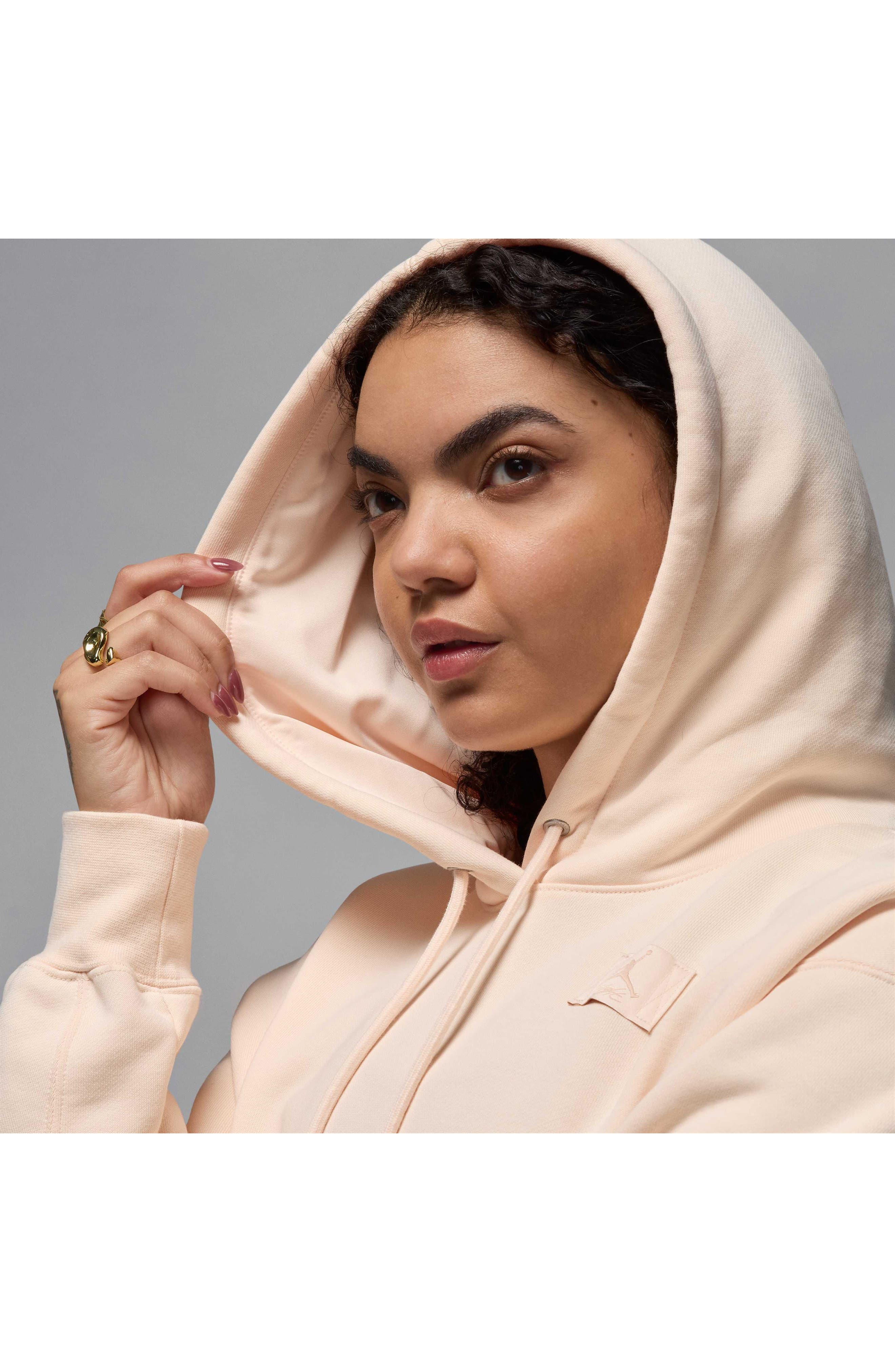 Jordan Flight Fleece Hoodie in Guava Ice at Nordstrom - 8