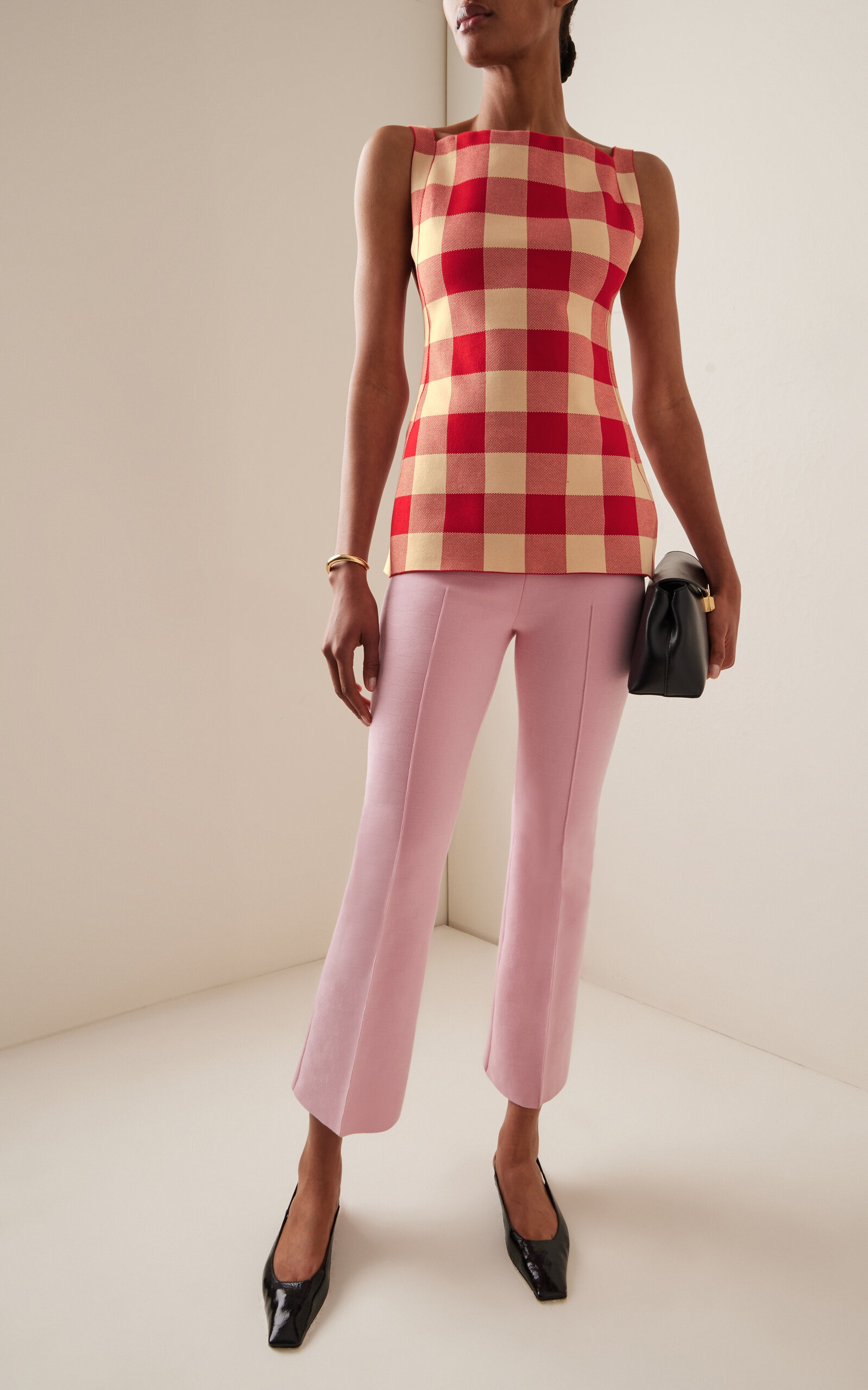 Exclusive Kick Flared Stretch-Cotton Knit Pants pink - 2