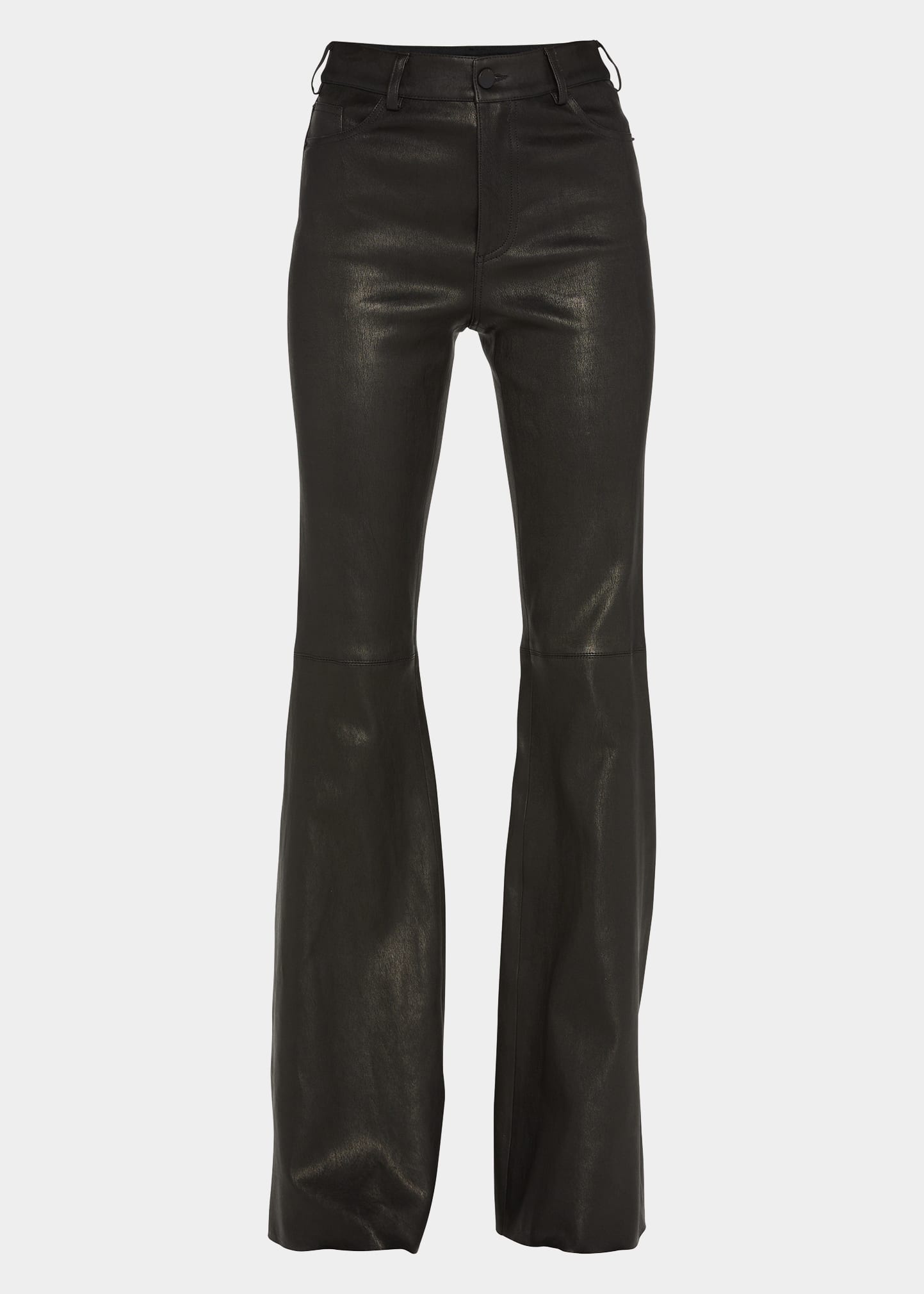 Brent High-Waist Leather Bell Pants - 1