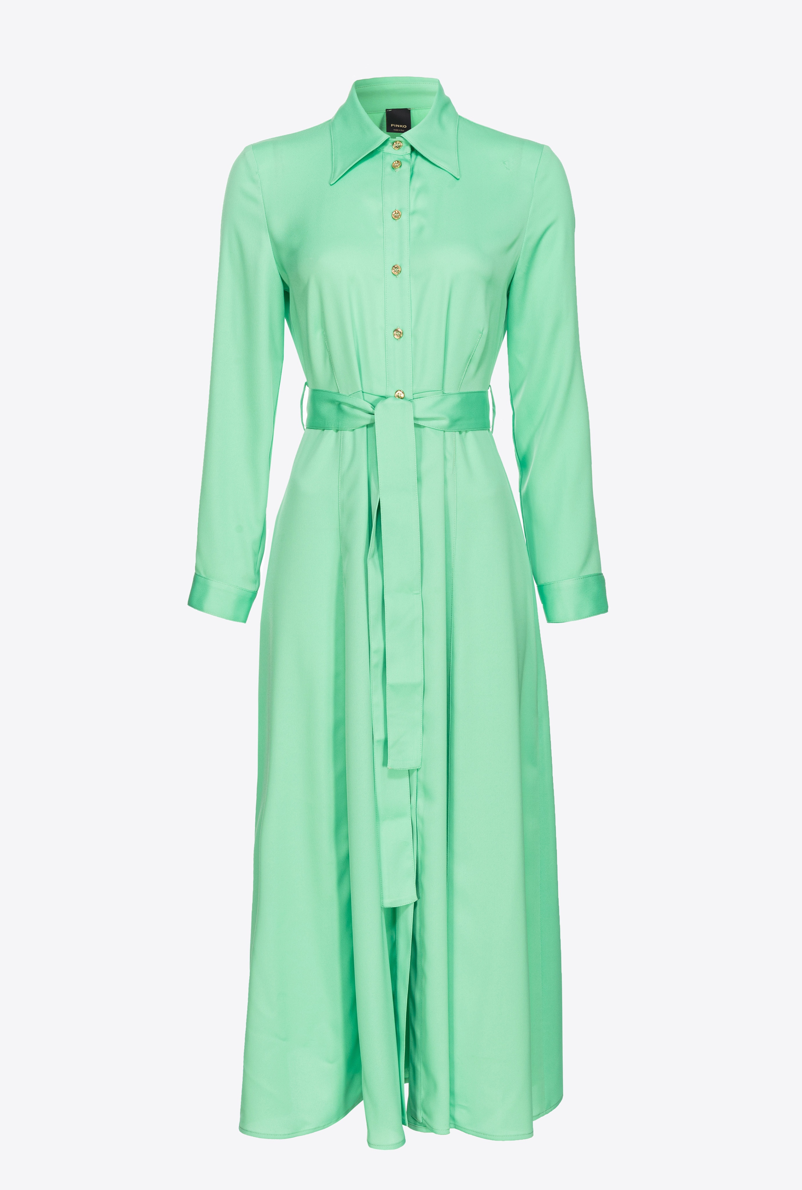 MATTE SATIN SHIRT DRESS - 1