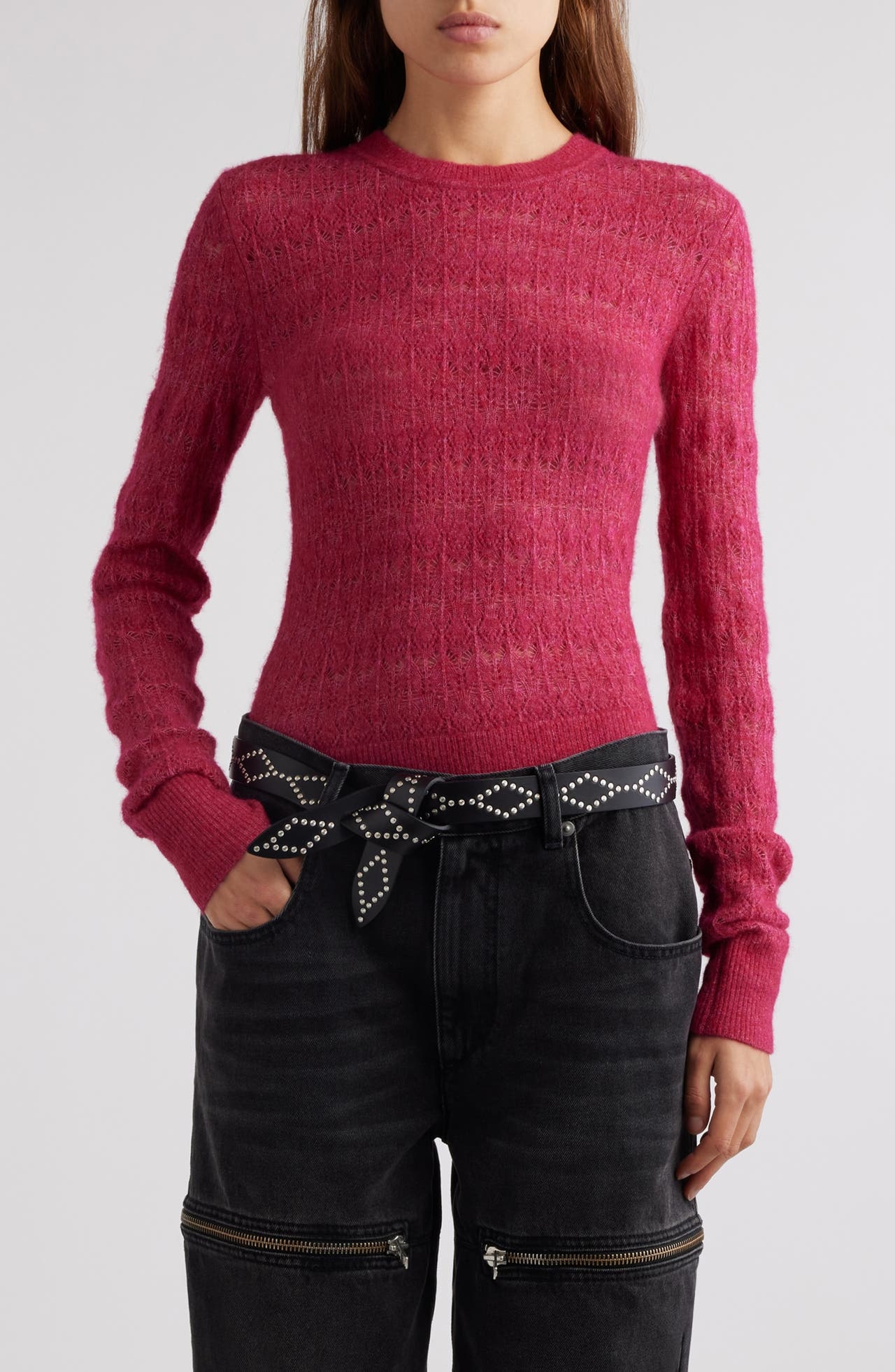 Isabel Marant Étoile Acia Alpaca Blend Sweater in Raspberry at Nordstrom - 1