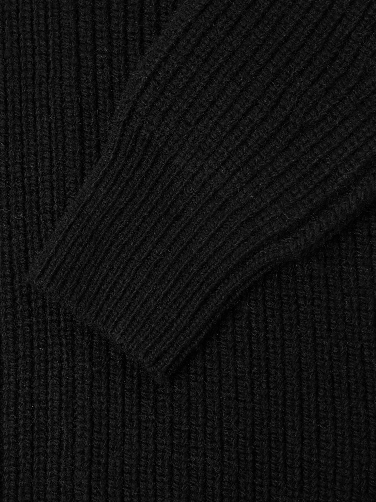 Slim-Fit Ribbed Wool and Mohair-Blend Zip-Up Cardigan Black - 5