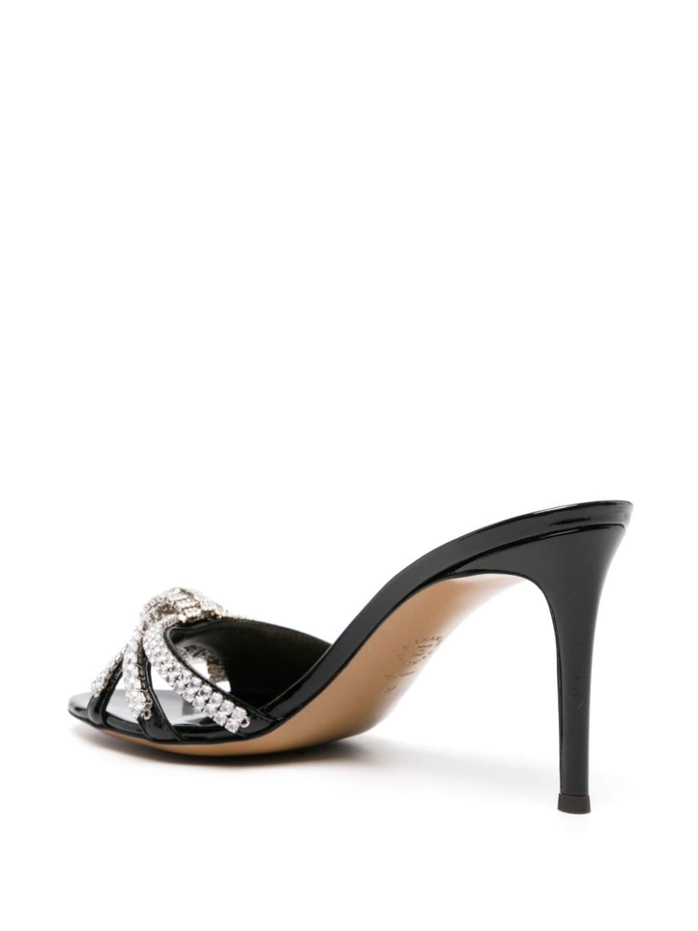 90mm bow-detail leather pumps - 3